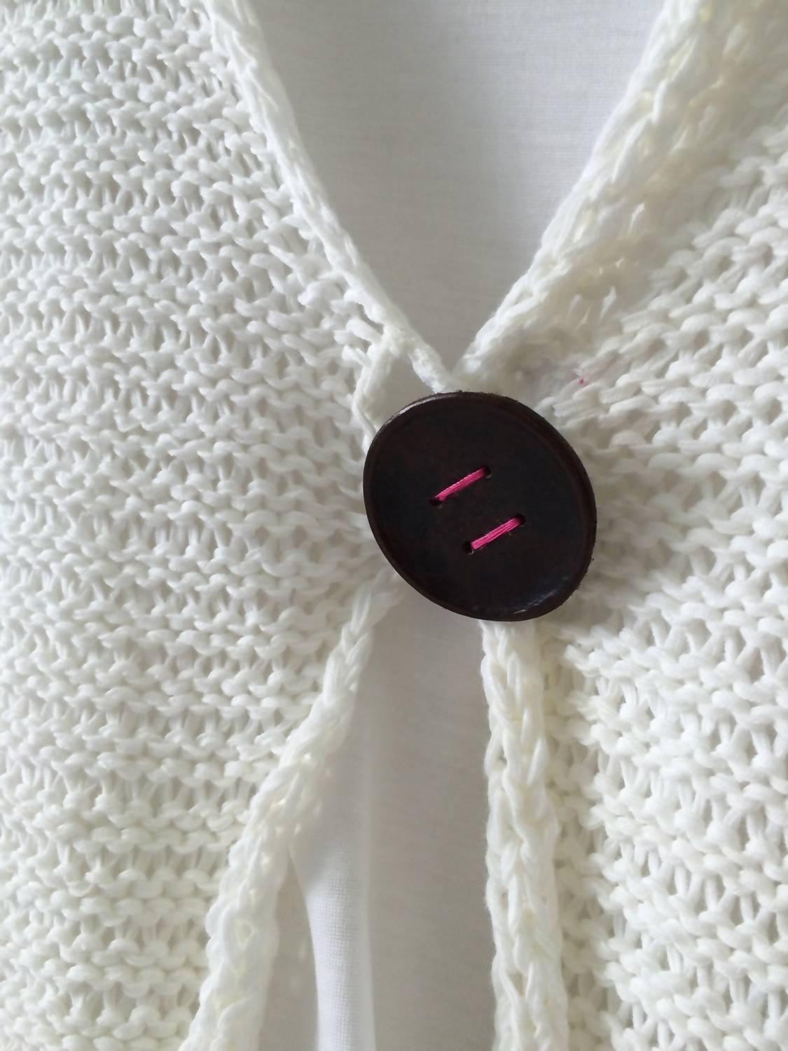 Women's Leather Button Cardigan