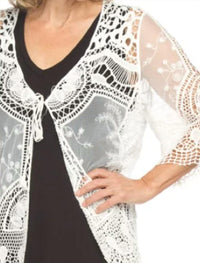 Papillon - Embroidered Mesh Cover Up With Tie