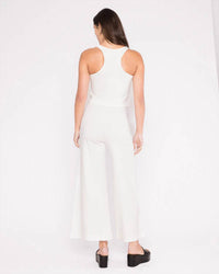 RIPLEY RADER Ponte Knit Cropped Wide Leg Pant in off white - women's pants - view 4