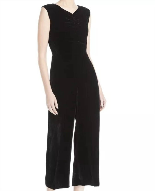 Rebecca Taylor - SLEEVELESS RUCHED VELVET JUMPSUIT