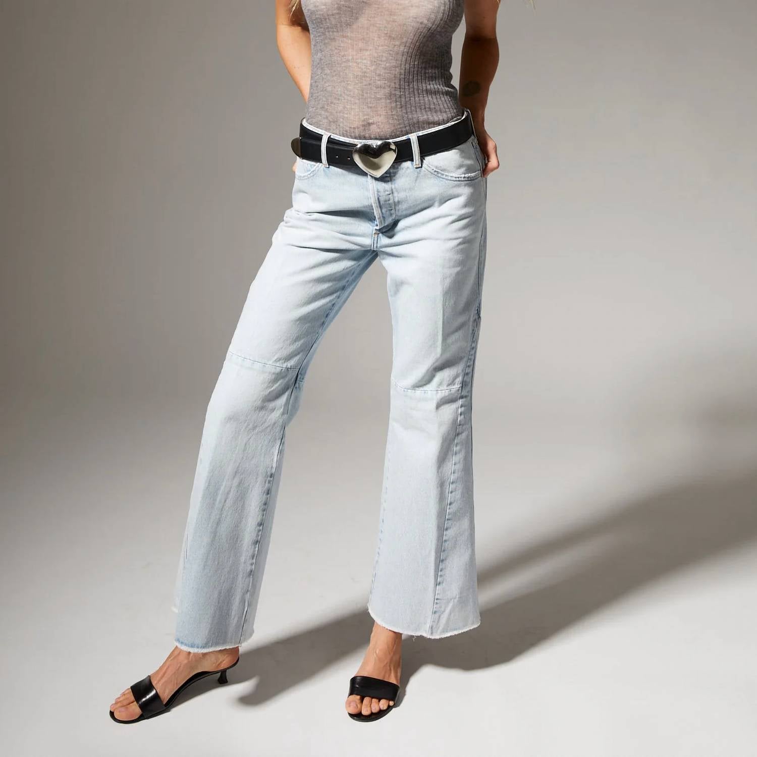 Sprwmn - Farah 5 Pocket Patch Flare Jeans