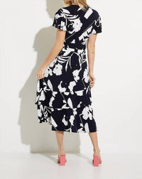 Joseph Ribkoff Melinda Fit And Flare Dress in midnight blue vanilla - women's dress - view 5