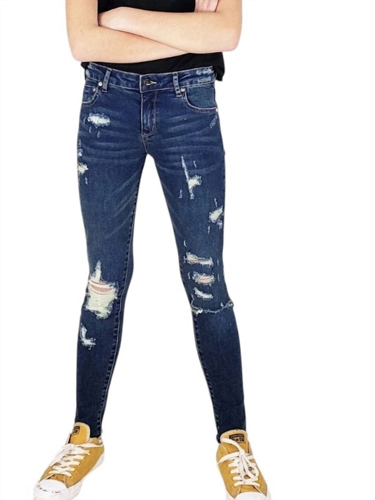 Tractr - Destructed Weekender Indigo Jeans