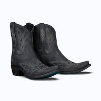 Lane Boots Women's Lexington Western Bootie in distressed black - women's shoe - alternate view