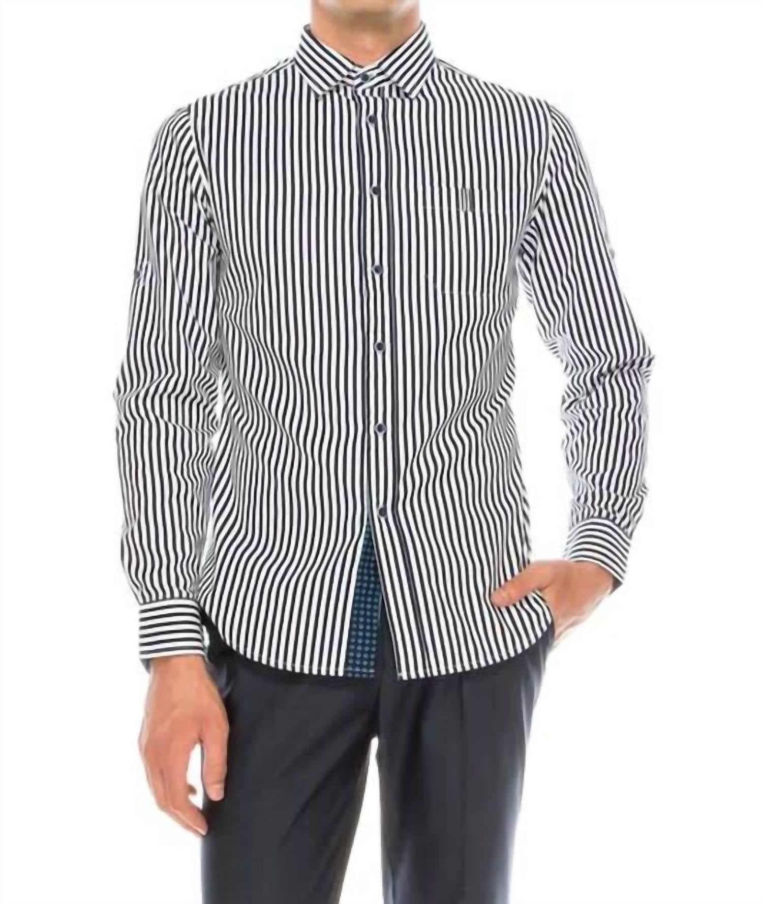 Bizzo Men - Striped Button Up Shirt