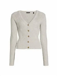 Atm - Women's Cotton Cashmere Mixed Stitch Cardigan