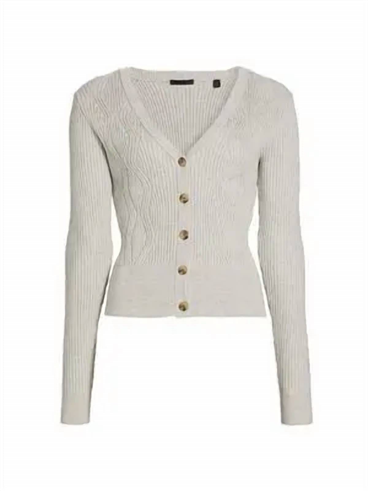 Atm - Women's Cotton Cashmere Mixed Stitch Cardigan