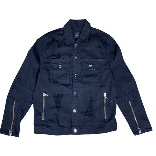 Rockstar Original - Men's Button Up Distressed Jean Jacket