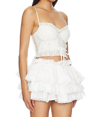 Selkie Shakespeare Ruffle Details Top in ivory white - women's blouse - alternate view