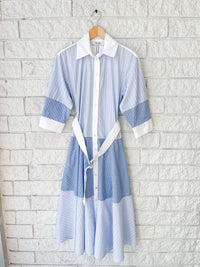 Sea - Helmi Striped Shirting Shirt Dress