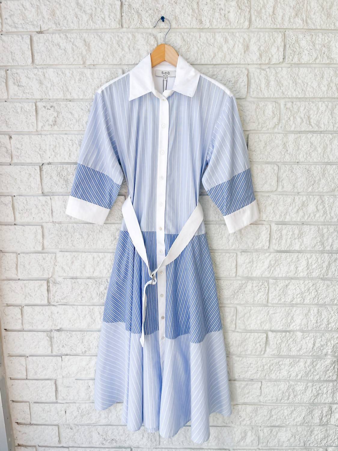 Sea - Helmi Striped Shirting Shirt Dress