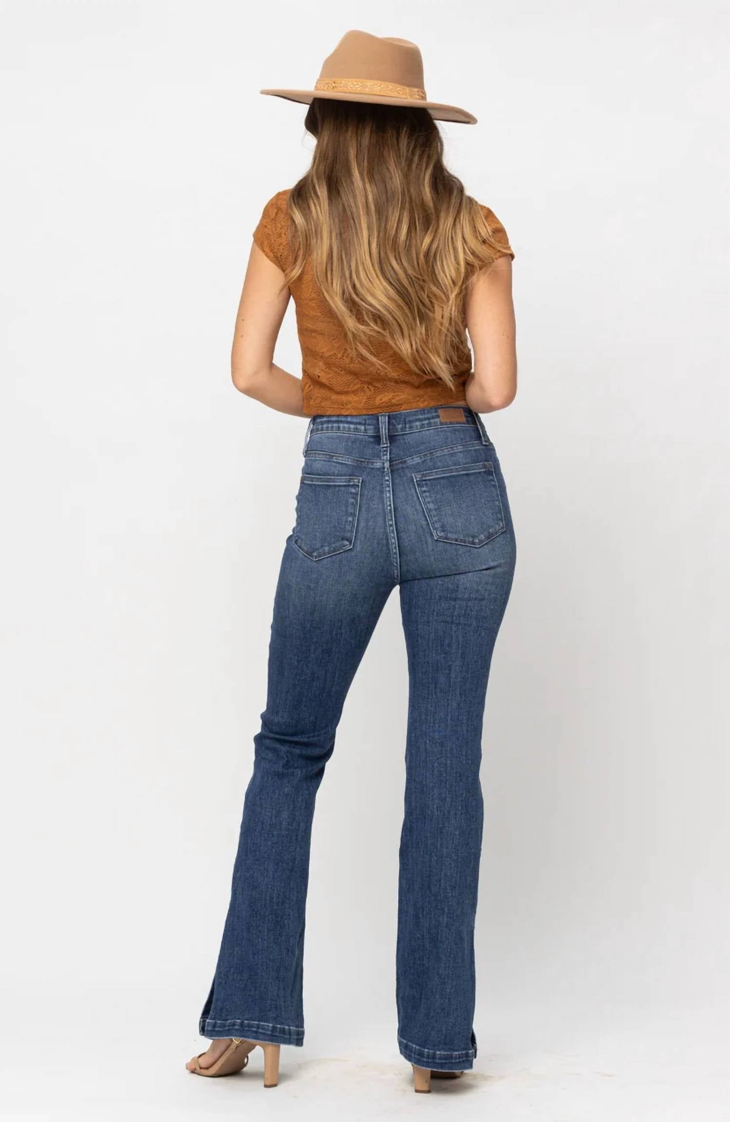 Judy Blue - High Waist Slim Boot Jeans With Slit - Plus