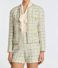 Weill - Pastel Tweed Jacket With Braided Trim