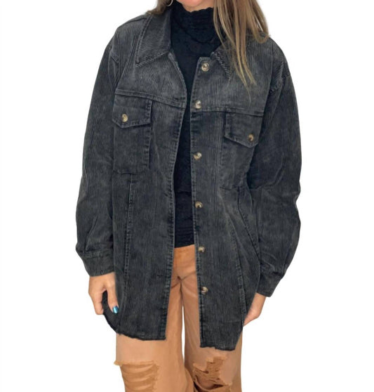 Davi & Dani - Regan Corded Oversized Shacket