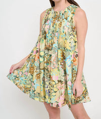 Meet Me in Santorini Meadow Pleat Dress in santorini meadow pleat dress in whispering - women's dress - alternate view