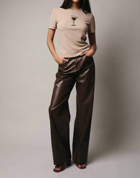 Sunday Edition Espresso Beaded Top in brown - women's t-shirt - view 4