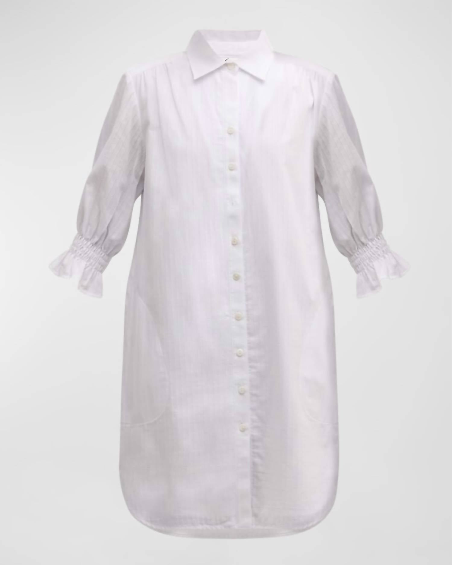 Finley - Miller Eyelet Striped Midi Shirtdress