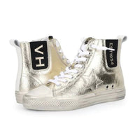 Vintage Havana Women's Hightop Sneakers in gold foil - women's sneaker - alternate view