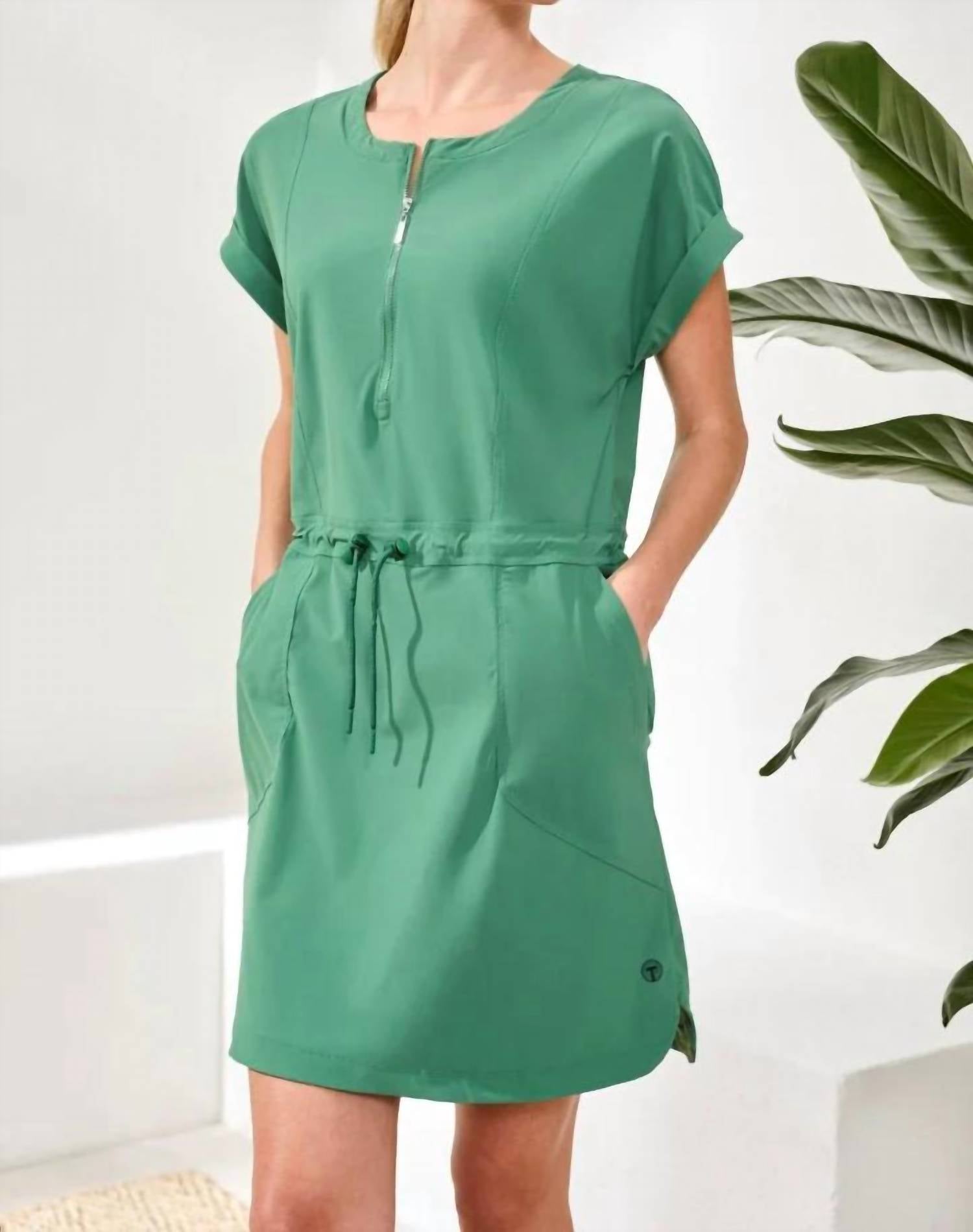 Tribal - Short Sleeve Zip Dress