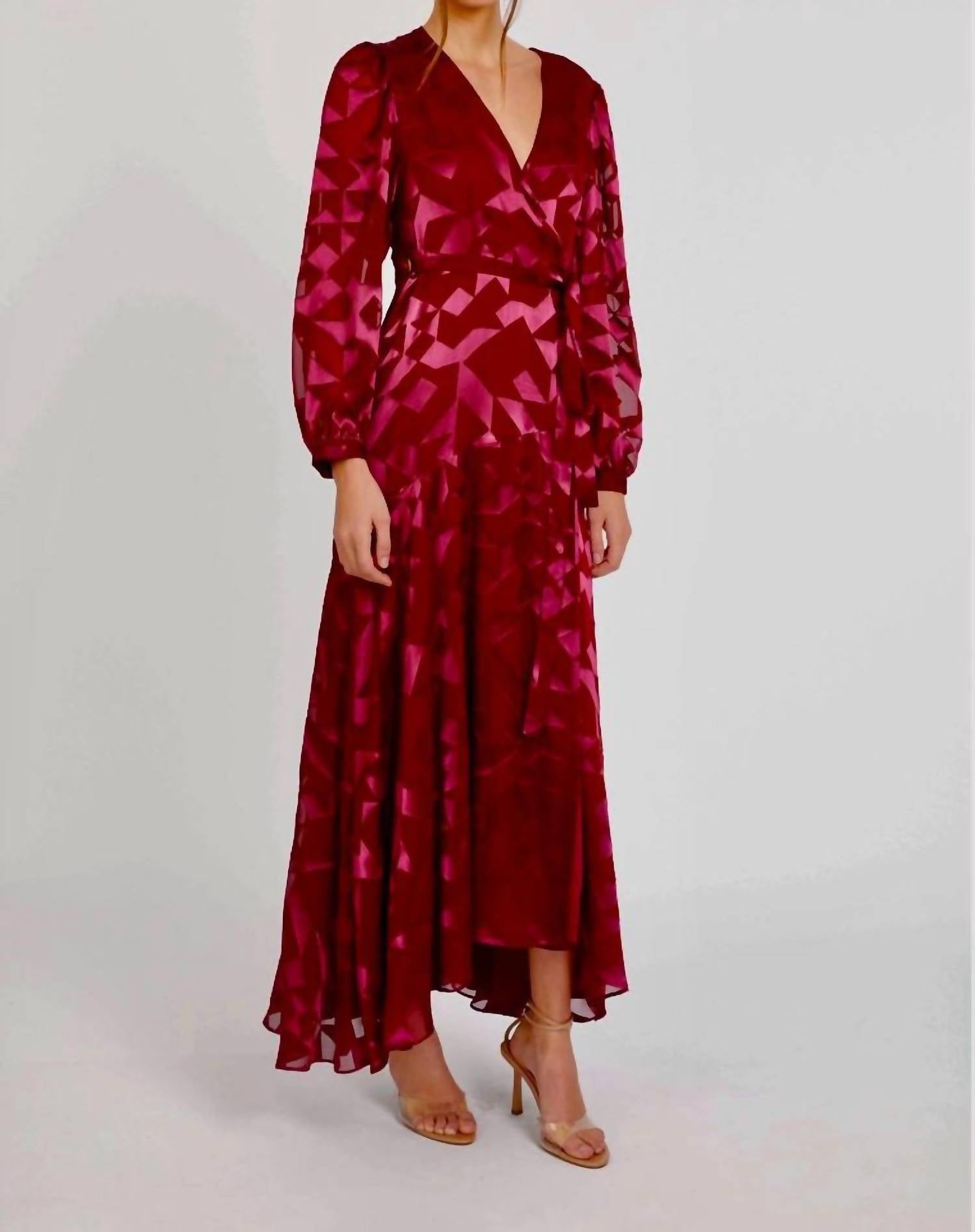 CABALLERO London Gown in cabernet - women's dress - detail view