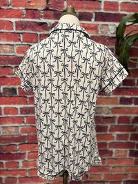Simply Southern Women's Lounge Pajama Set in black bow - women's sleepwear - detail view