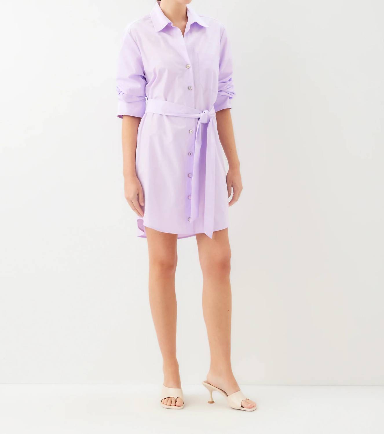 Fifteen Twenty - Women's Tatum Ruched Sleeve Shirtdress
