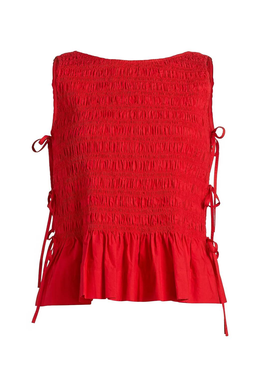 Ganni - Cotton Poplin Smock Tie String Top