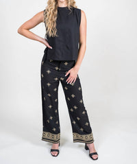 Trisha Tyler - Sleeveless Tie Side Linen Top