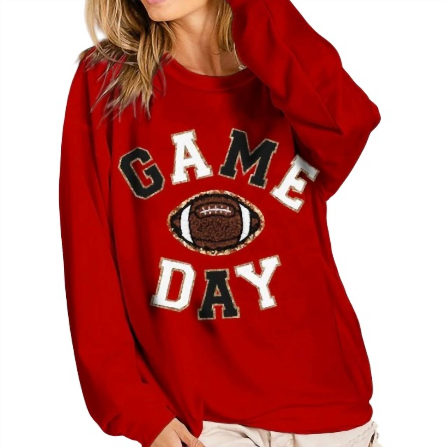 Bibi - Game Day Letter Patches Sweatshirt