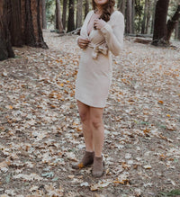 Idem Ditto - Tie Long Sleeve Ribbed Mini Dress