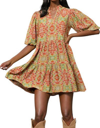 Thml - Lindsey Puff Sleeve Print Dress