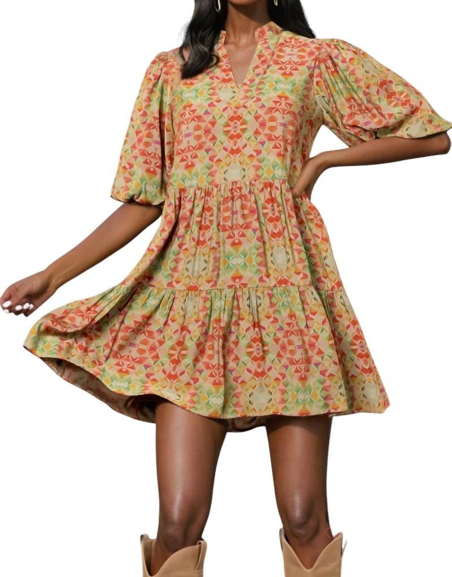 Thml - Lindsey Puff Sleeve Print Dress