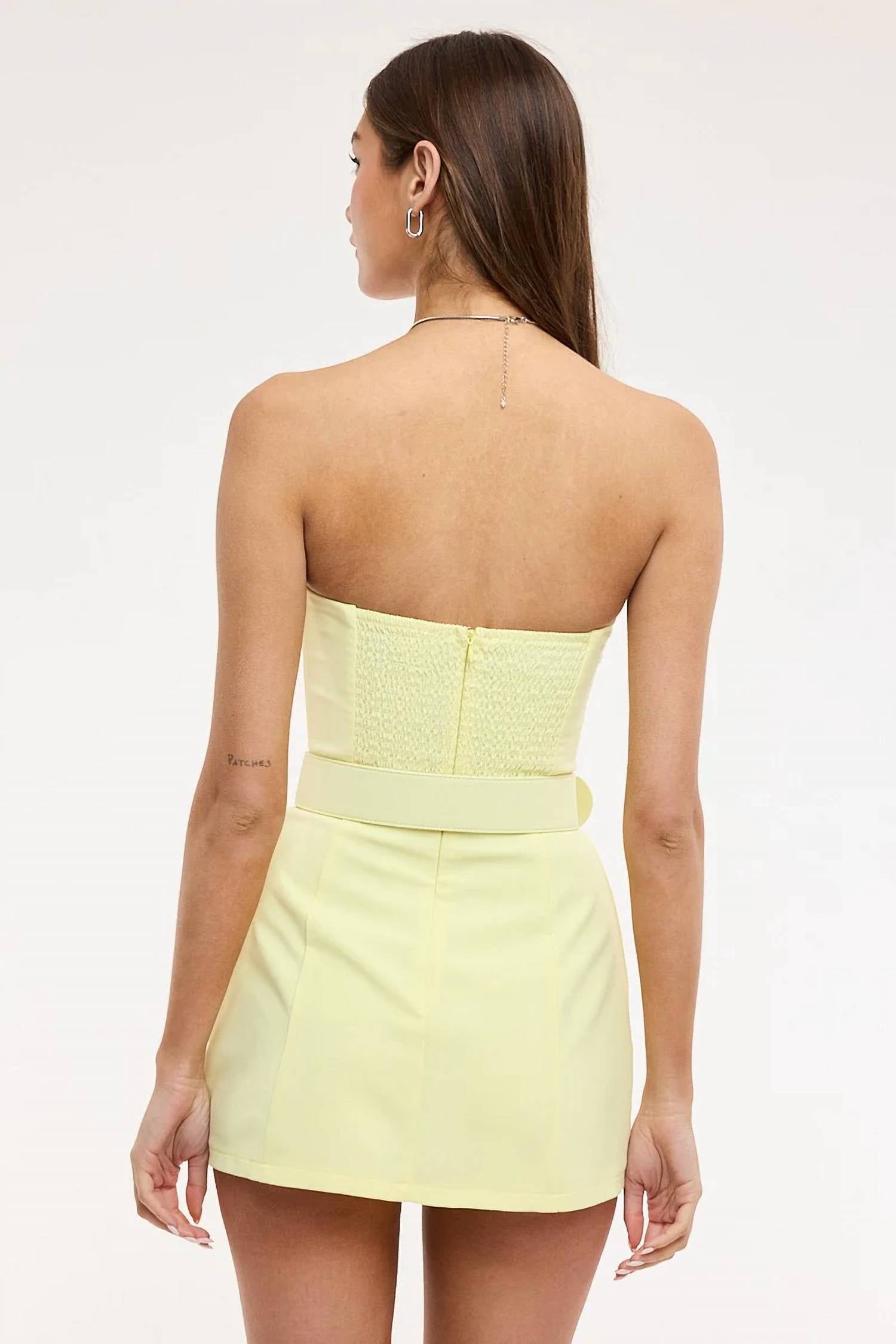 Sky To Moon - Tribeca Strapless Belted Dress Romper