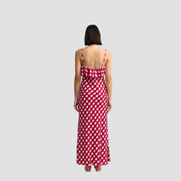 Aston Studio Sylvie Maxi Dress in cherry gingham - women's dress - detail view