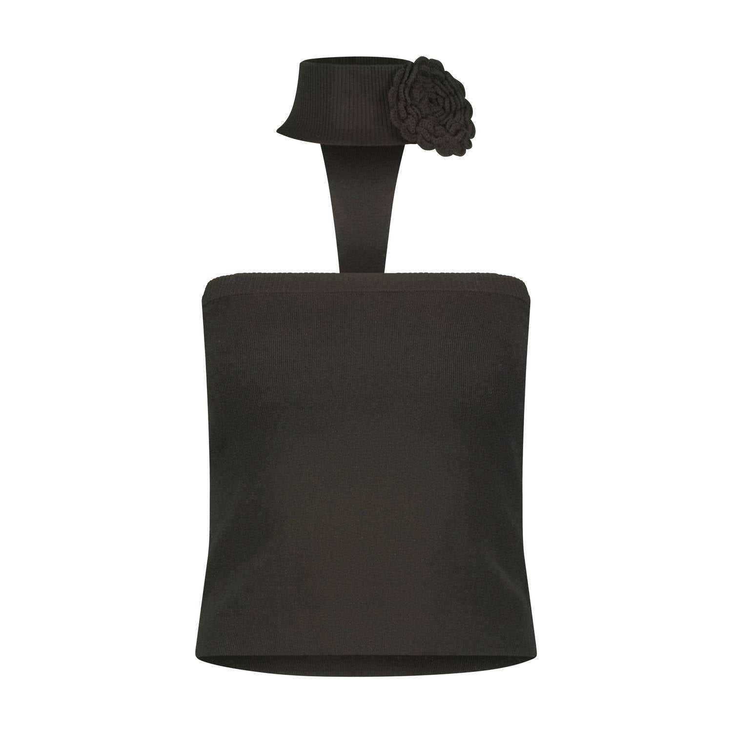 Minnie Rose - Strapless Top With Floral Appliqué