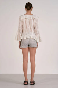 Elan - Lace Peasant Top