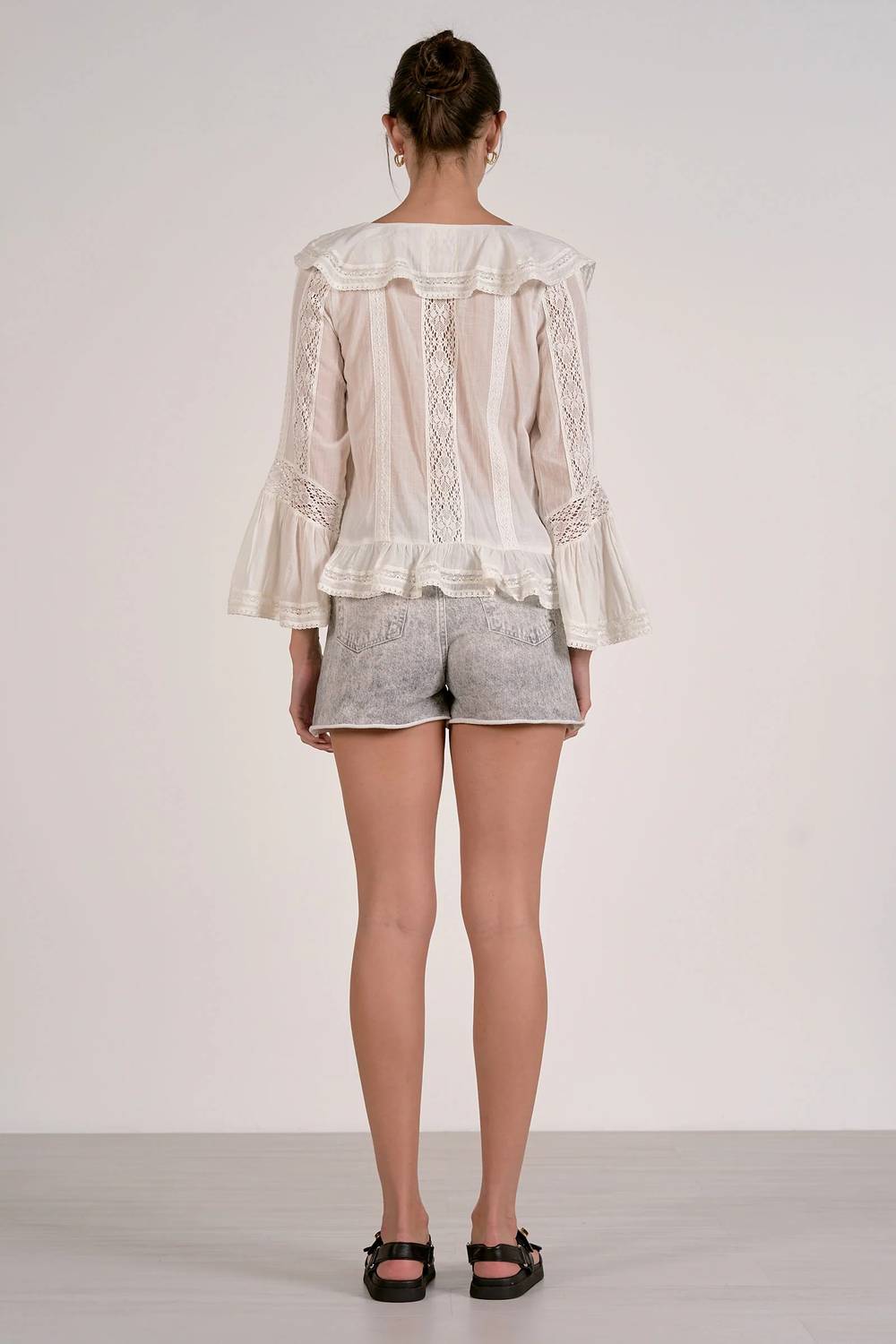 Elan - Lace Peasant Top