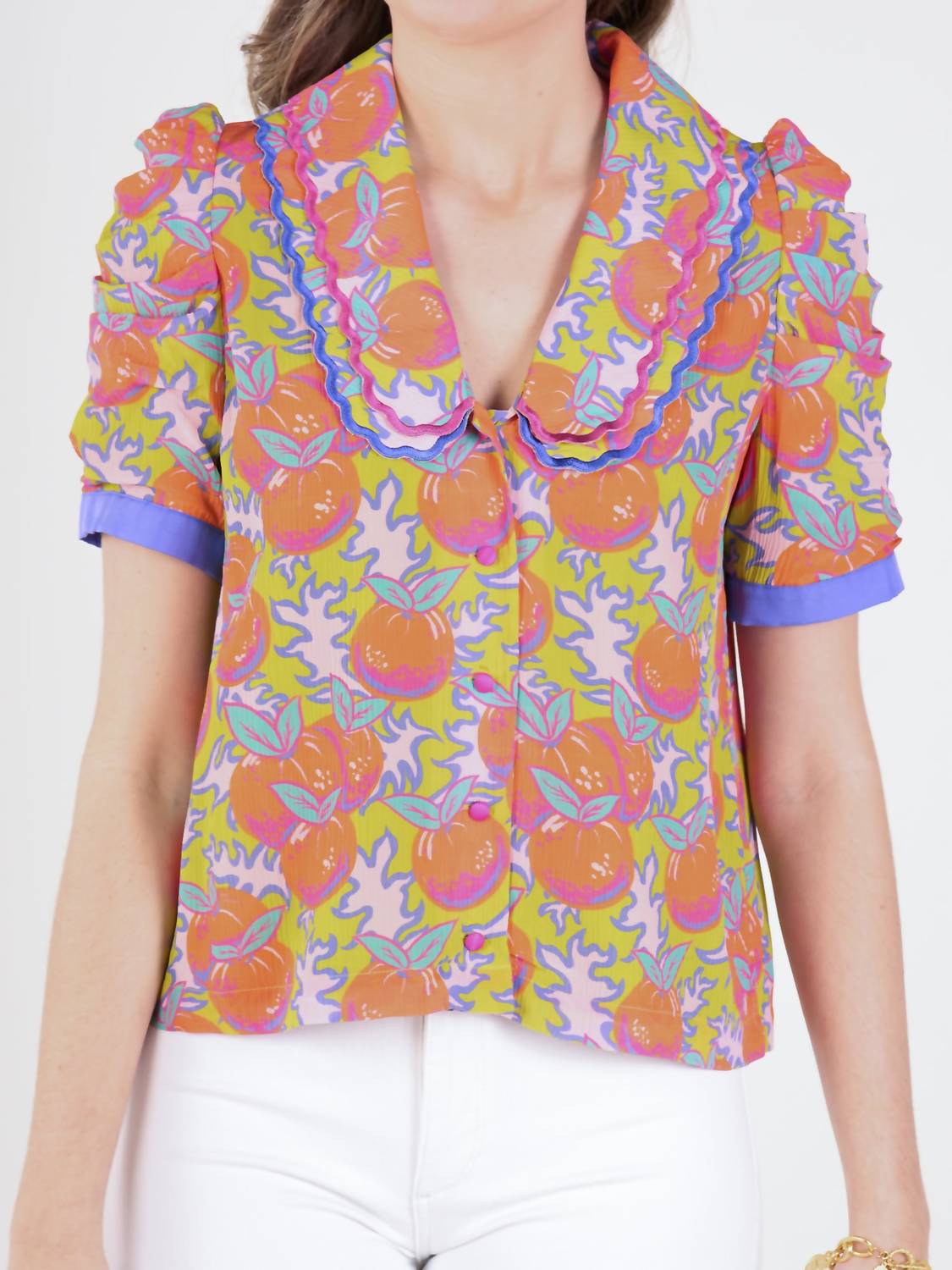 Emily Mccarthy - Cameron Ruched Sleeves Top