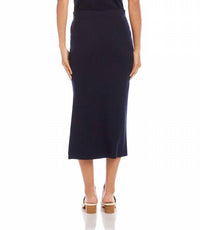 Karen Kane - Ribbed Side-Slit Midi Skirt