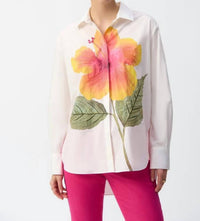 Joseph Ribkoff - Embroidered Flower Cotton Shirt