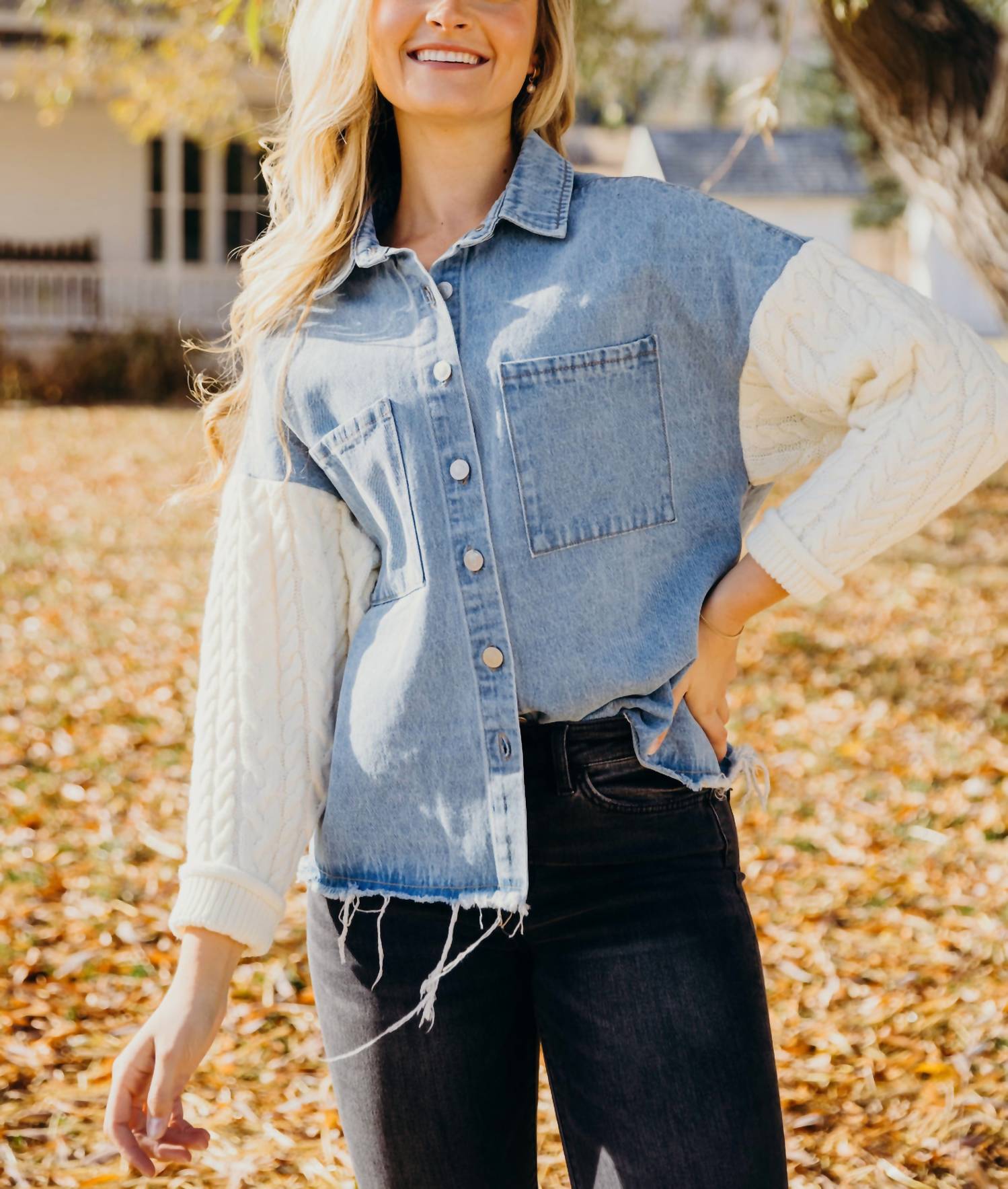 Mikarose - Mixed Media Denim Jacket