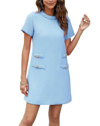 Voy - Short Sleeve Tweed Dress