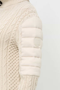 Anatomie Eloisa Cableknit Padded Sweater in stone - women's sweater - view 5