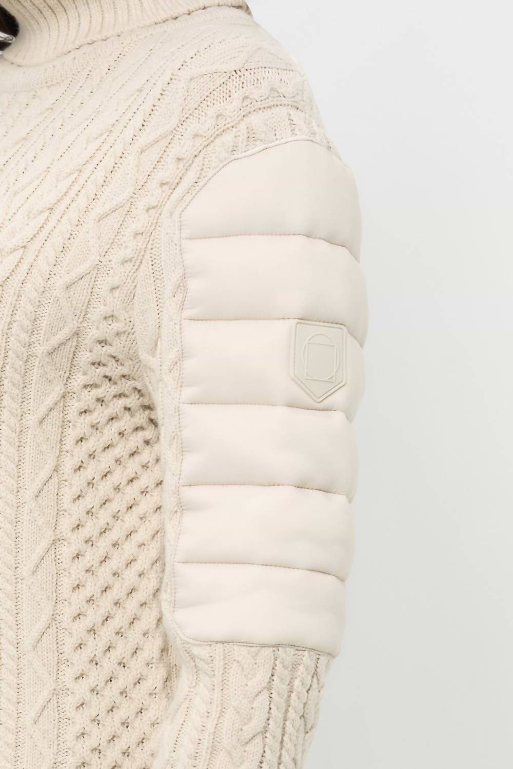 Anatomie Eloisa Cableknit Padded Sweater in stone - women's sweater - view 5