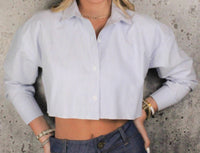 If So - Button Down Crop Top