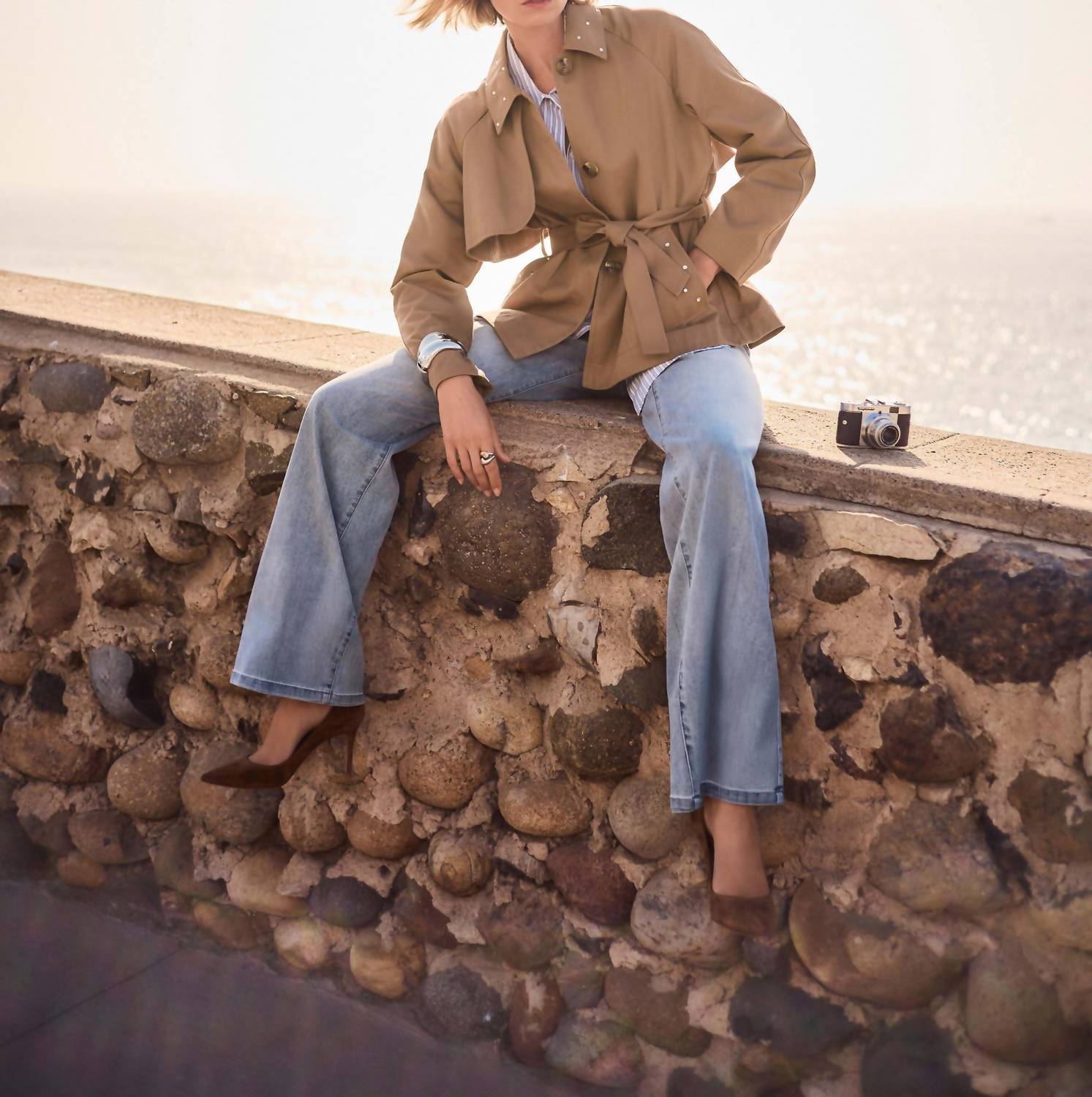 Joseph Ribkoff - Cotton Twill Short Trench Jacket with Belt