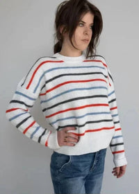 Vav New York - Striped Chunky Cropped Crewneck Sweater