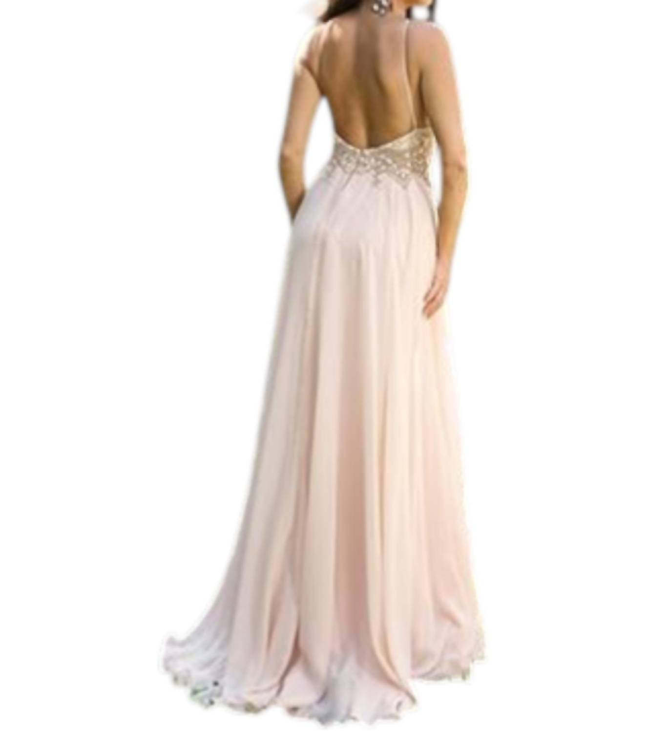 Jovani - Sleeveless Chiffon Maxi Dress
