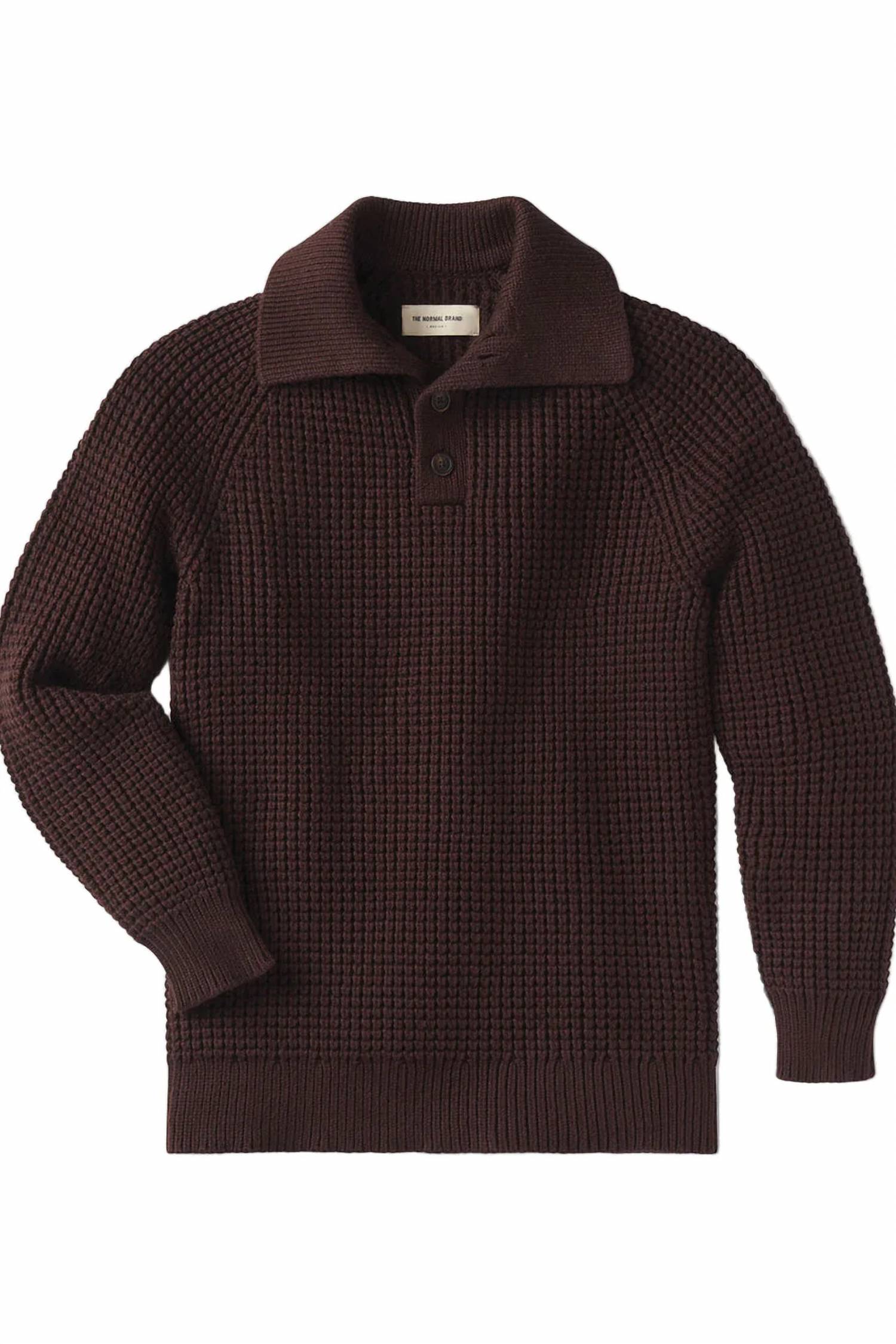 The Normal Brand - Waffle Long Sleeve Sweater Popover