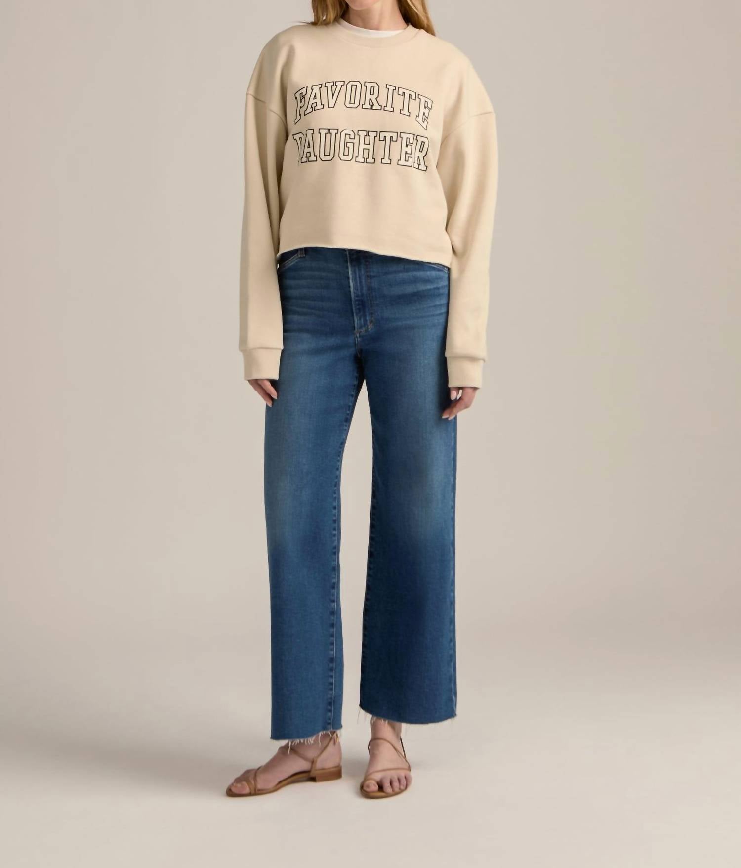 Favorite Daughter - Cropped Collegiate Sweatshirt